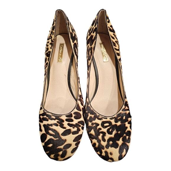 LOUISE ET CIE Leopard Print Ponyhair Block Heels - Size 10 1/2 - Picture 3 of 7
